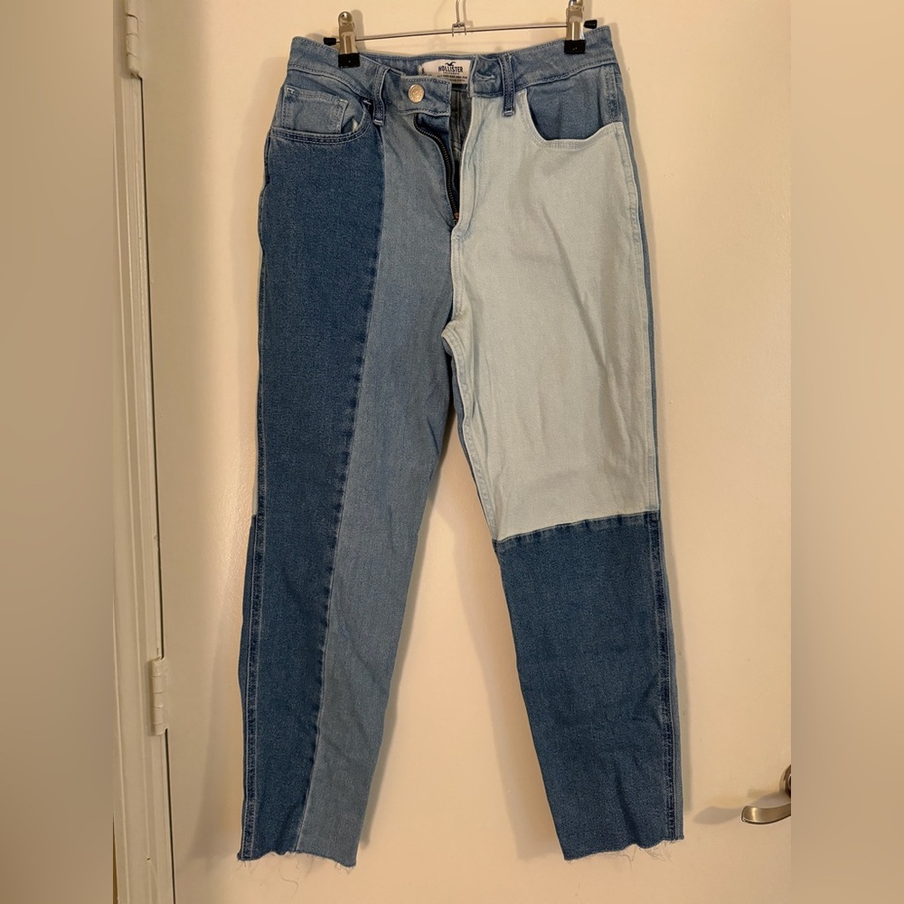 Denim Patchwork High Rise Jeans - image 1